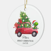 Personalized Baby's Photo and Name Dino Keramik Ornament (Links)