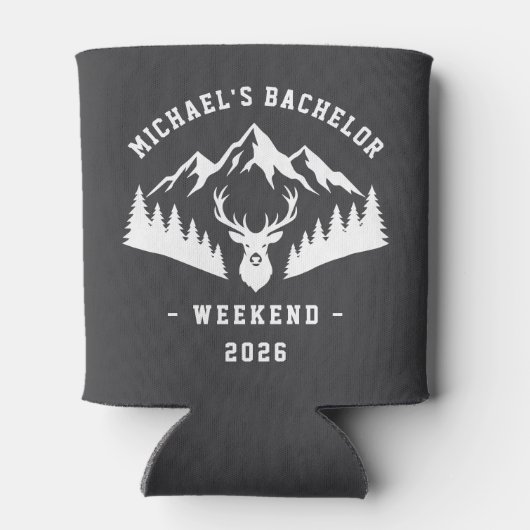 Personalized Bachelor Weekend Mountain Dosenkühler (Rückseite)