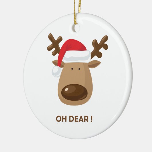 Personalized back note Oh Dear Reindeer Coworkers Keramik Ornament (Links)