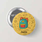 Personalized Back to School Backpack & Doodles Button (Vorne & Hinten)