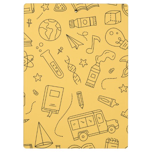 Personalized Back to School Backpack & Doodles Klemmbrett (Rückseite)