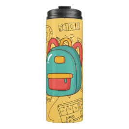 Personalized Back to School Backpack & Doodles Thermosbecher