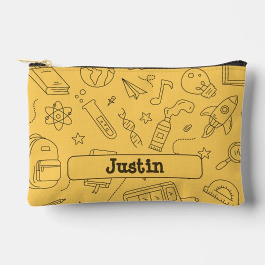 Personalized Back to School Backpack & Doodles Zubehörtasche (Vorderseite)