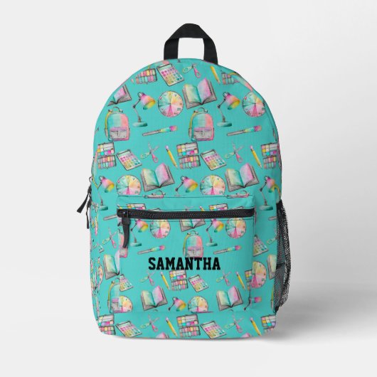 Personalized Back to School Bookbag for Samantha, Bedruckter Rucksack (Vorderseite)