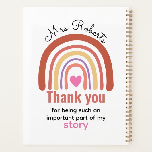 Personalized Back To School  for Teachers Students Planer (Rückseite)