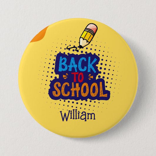 Personalized "Back To School" Fun Doodle Button (Vorderseite)