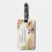 Personalized Bag Tag Adventure Awaits Floral Art Gepäckanhänger (Rückseite vertikal)