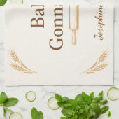 Personalized Bakers Gonna Bake Wheat Rolling Pin  Geschirrtuch (Gefaltet)