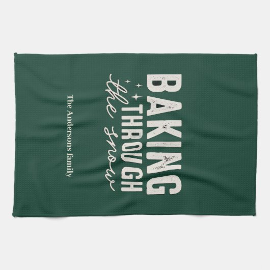 Personalized “Baking Through the Snow” Christmas Geschirrtuch (Horizontal)