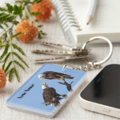 Personalized Bald Eagle Keychain - Add Your Name Schlüsselanhänger (Vorderseite rechts)