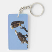 Personalized Bald Eagle Keychain - Add Your Name Schlüsselanhänger (Rückseite)
