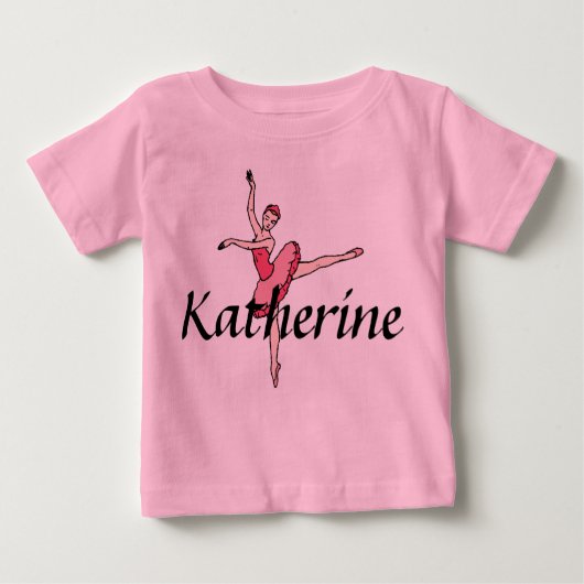 Personalized Ballerina Baby Bodysuit Baby T-shirt (Vorderseite)