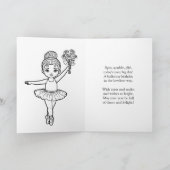 Personalized Ballerina Birthday + Coloring Page Karte (Innenseite)