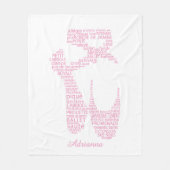 Personalized Ballet Shoe Typography  Fleecedecke (Vorderseite)