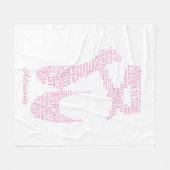 Personalized Ballet Shoe Typography  Fleecedecke (Vorderseite (Horizontal))