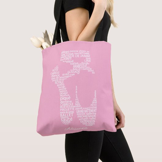 Personalized Ballet Shoe Typography  Tasche