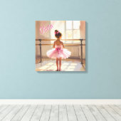 Personalized Ballet themed Ballerina in Pink Leinwanddruck (Insitu (Holzboden))
