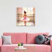Personalized Ballet themed Ballerina in Pink Leinwanddruck (Insitu (Wohnzimmer))
