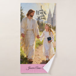 Personalized Baptism Bath Towel-Walk With Him Badehandtuch