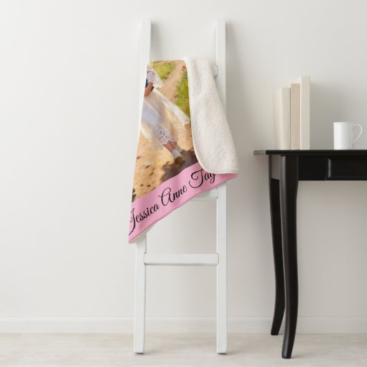 Personalized Baptism Blanket-I Will Walk With Him Sherpadecke (Beispiel)