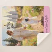 Personalized Baptism Blanket-I Will Walk With Him Sherpadecke (Vorderseite (Horizontal))
