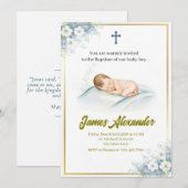 Personalized Baptism Ceremony Baby Boy  Einladung (Vorne/Hinten)