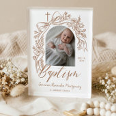 Personalized Baptism Keepsake Floral Baby Gift Fotoblock