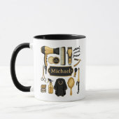 Personalized Barber Tools Custom Name Coffee Mug Tasse (Links)