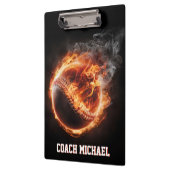 Personalized Baseball Ball on Fire Klemmbrett (Links)