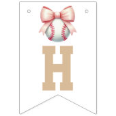 Personalized Baseball Bow Birthday Wimpelkette (Zweite Fahne)
