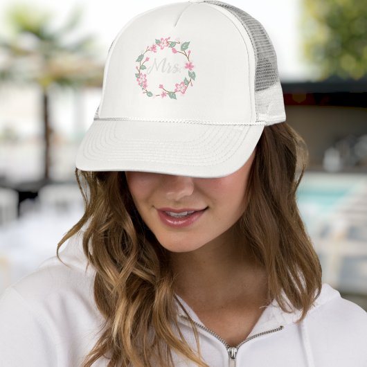 Personalized Baseball Cap - Floral Wreath Design Truckerkappe