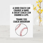 Personalized Baseball Coach From Team Players Karte (Gelbe Blume)
