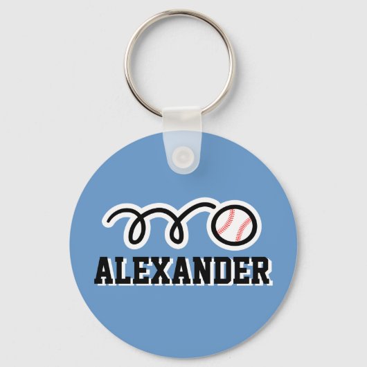 Personalized baseball keychain for kids name schlüsselanhänger (Vorderseite)