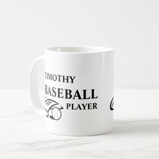 Personalized Baseball Lover Mug Kaffeetasse (Vorderseite Links)
