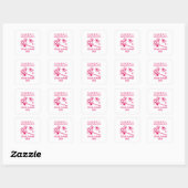 Personalized baseball mom  quadratischer aufkleber (Blatt)