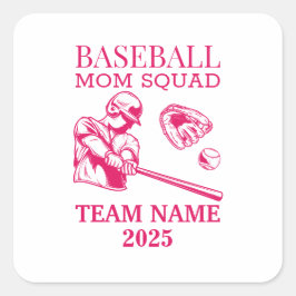 Personalized baseball mom  quadratischer aufkleber