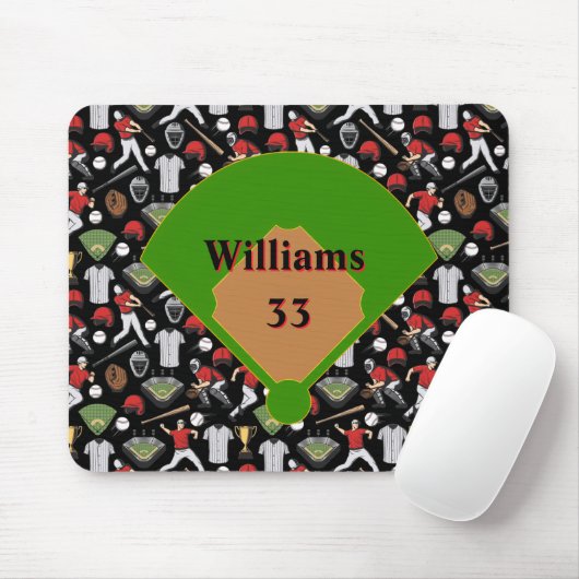 Personalized Baseball Mousepad (Mit Mouse)