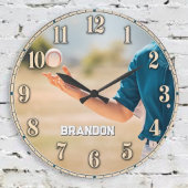 Personalized Baseball Pitcher Custom Name Große Wanduhr
