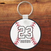 Personalized Baseball Player Name & Number Schlüsselanhänger (Vorderseite)