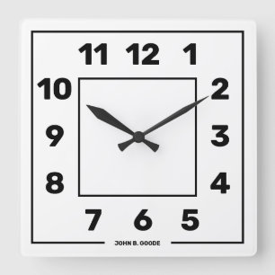 Personalized Basic White  Quadratische Wanduhr
