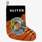 Personalized Basketball Ball Football Boy Photo Kleiner Weihnachtsstrumpf (Vorderseite)