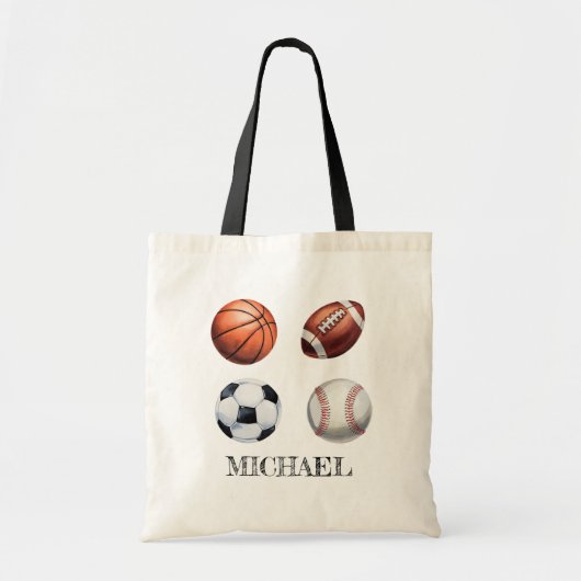 Personalized Basketball Baseball Football Soccer Tragetasche (Vorne)
