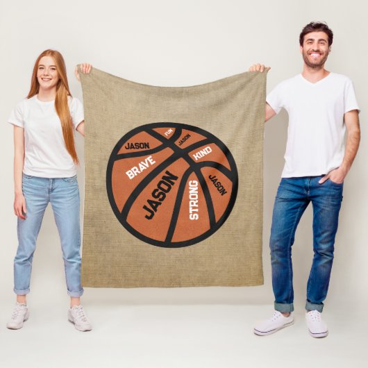 Personalized Basketball Blanket Add Your Name Fleecedecke (Beispiel)