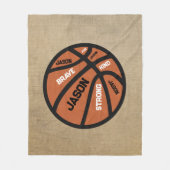 Personalized Basketball Blanket Add Your Name Fleecedecke (Vorderseite)