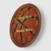 Personalized Basketball Clocks, Your Name and Text Große Wanduhr (Winkel)