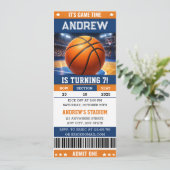 Personalized Basketball Game Ticket Birthday Einladung (Stehend Vorderseite)