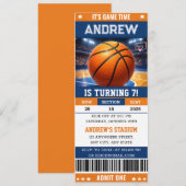 Personalized Basketball Game Ticket Birthday Einladung (Vorne/Hinten)