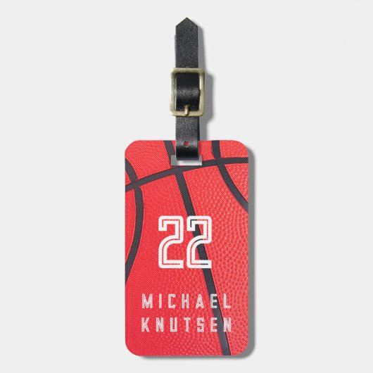 Personalized Basketball Gepäckanhänger (Vorderseite vertikal)