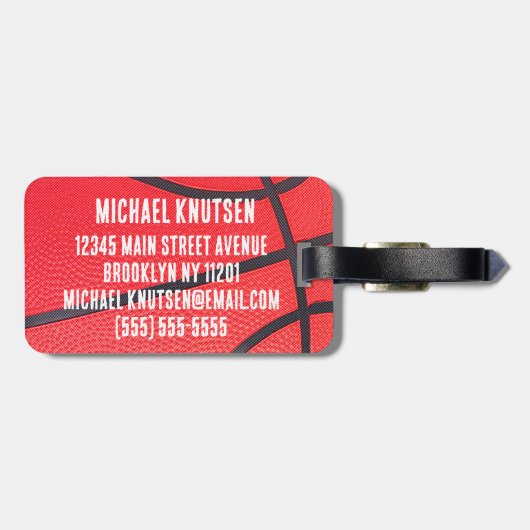 Personalized Basketball Gepäckanhänger (Rückseite horizontal)