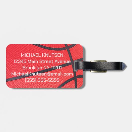 Personalized Basketball Gepäckanhänger (Rückseite horizontal)